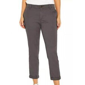 NWT Women Size 8 Womens Size 8 8x29 1/2 Relaxed Girlfriend Cuffed Twill Pant NEW